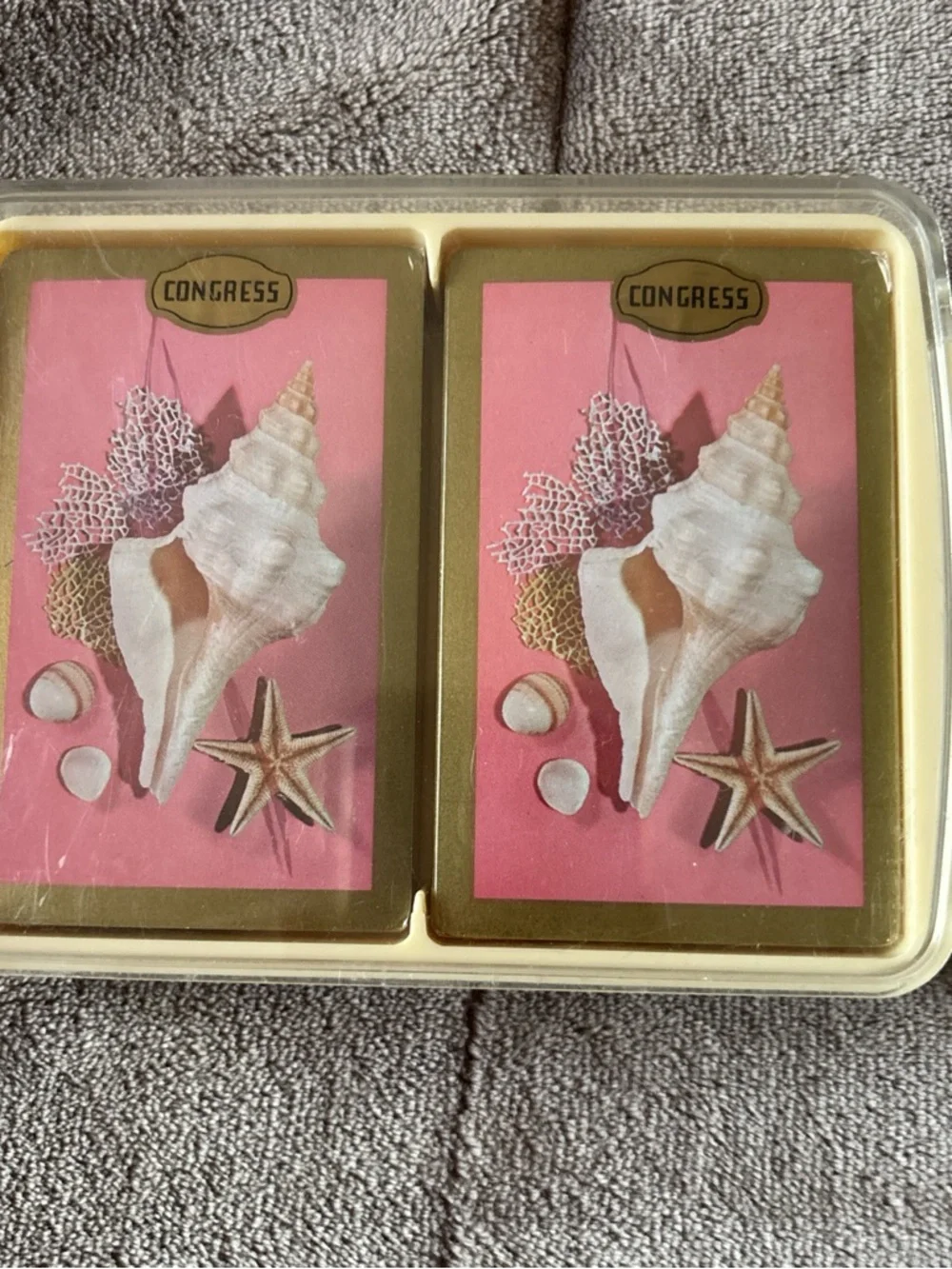 New Congress Pink Shell Decorative Playing Cards Sealed - Set of 2